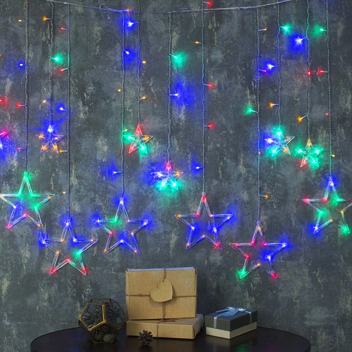 LED Vorhang Sterne Multicolor mit Fernbedienung CD002-138