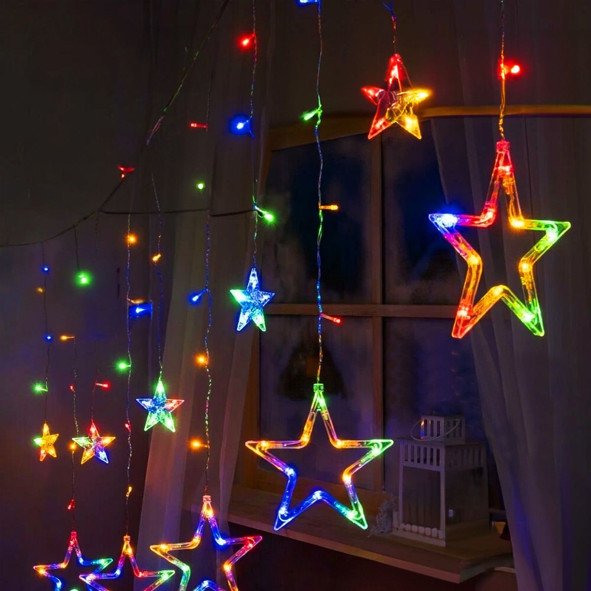 LED Vorhang Sterne Multicolor mit Fernbedienung GL2005