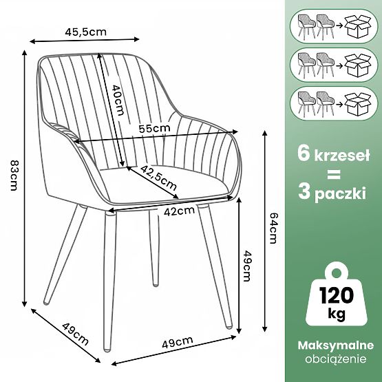 6x Samt-Drehstuhl mit Steppung Beige TURNO Schwarze Beine
