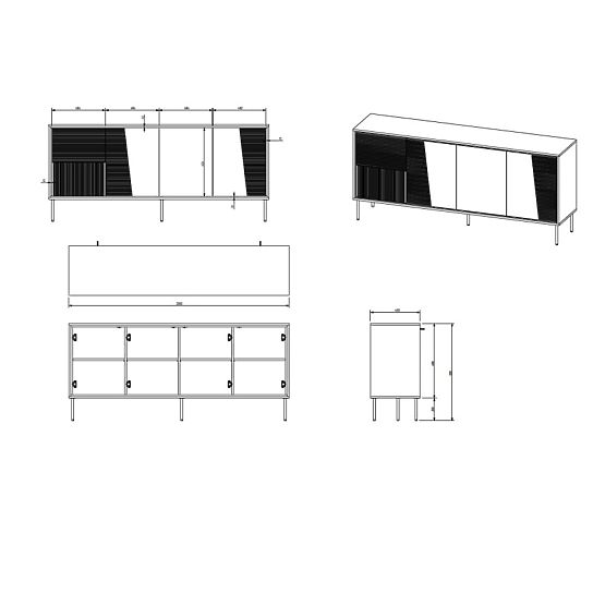 ABI Kommode Schwarz Matt/ Schwarz Matt