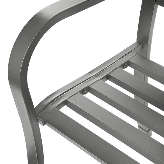 Ajourierte Gartenbank mit Rückenlehne Parkbank für Terrasse Balkon Metallkonstruktion graphit