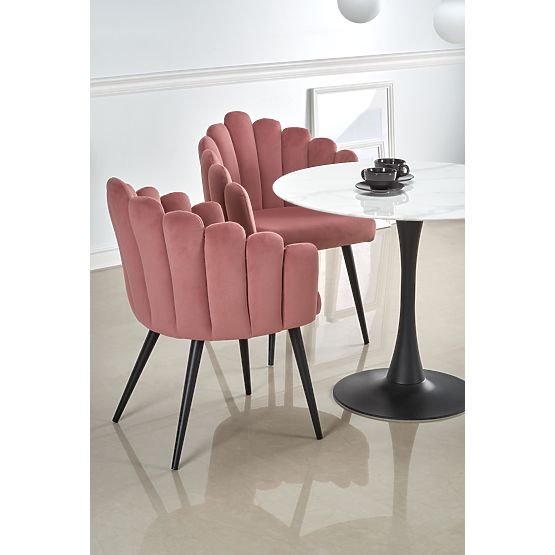 AMBROSIO runder Tisch, Platte - Glas, Bein - Schwarz (2p=1Stk)