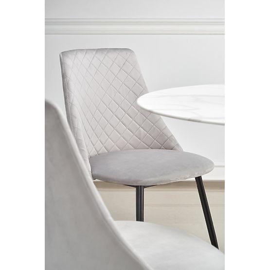 AMBROSIO runder Tisch, Platte - Glas, Bein - Schwarz (2p=1Stk)