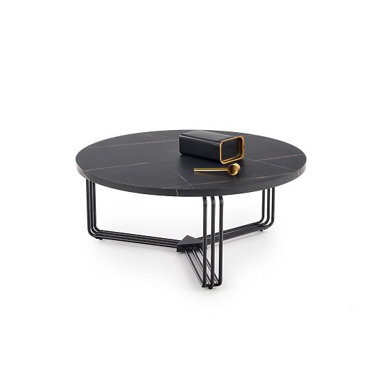 ANTICA Couchtisch Platte - schwarzer Marmor, Gestell - schwarz (2p=1Stk)