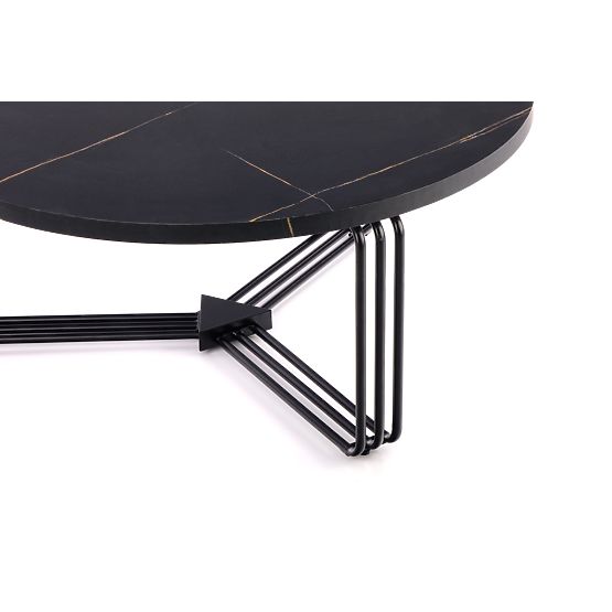 ANTICA Couchtisch Platte - schwarzer Marmor, Gestell - schwarz (2p=1Stk)
