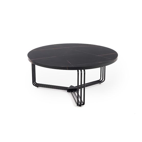 ANTICA Couchtisch Platte - schwarzer Marmor, Gestell - schwarz (2p=1Stk)