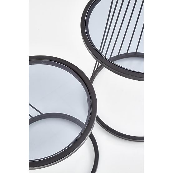 ANTILLA Set aus 2 Tischen Schwarz/Rauch (1p=1Stk)