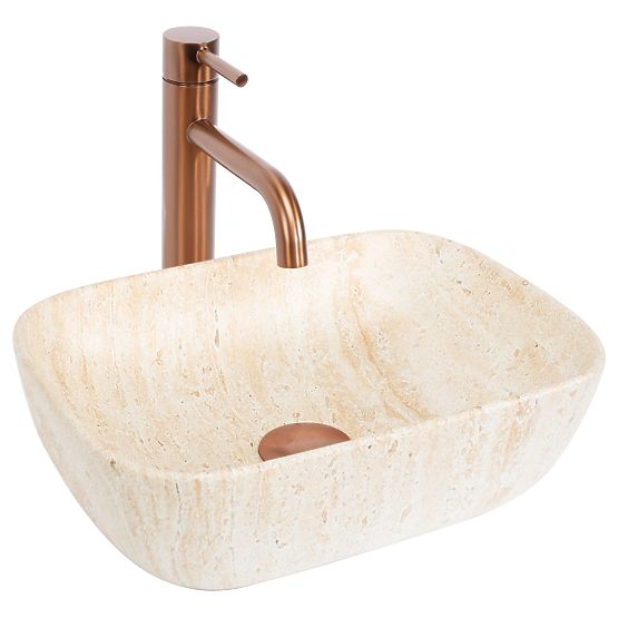 AUFSATZWASCHBECKEN BELINDA MINI TRAVERTINE MATT