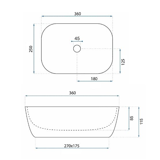 AUFSATZWASCHBECKEN BELINDA MINI TRAVERTINE MATT