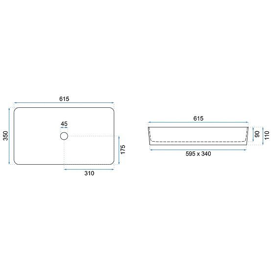 Aufsatzwaschbecken Denis Black Stone Matt