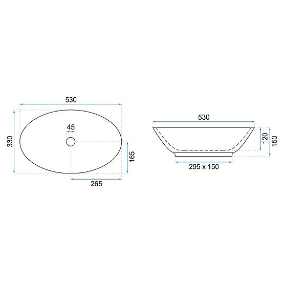 Aufsatzwaschbecken REA Pamela Black Marble Shiny