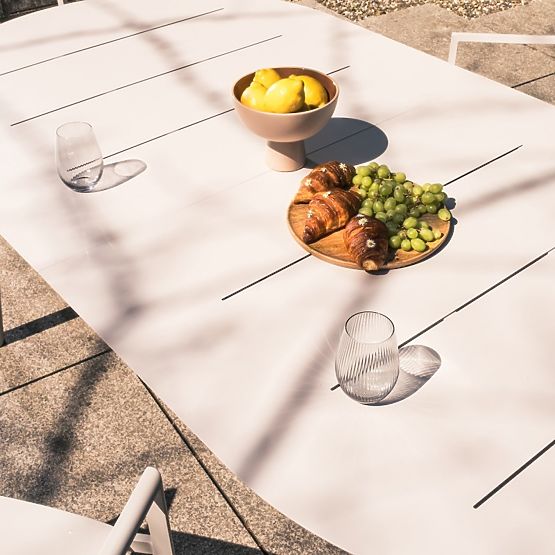 Ausziehbarer Gartentisch Marinelli 230-300 cm, Aluminium, hellbeige