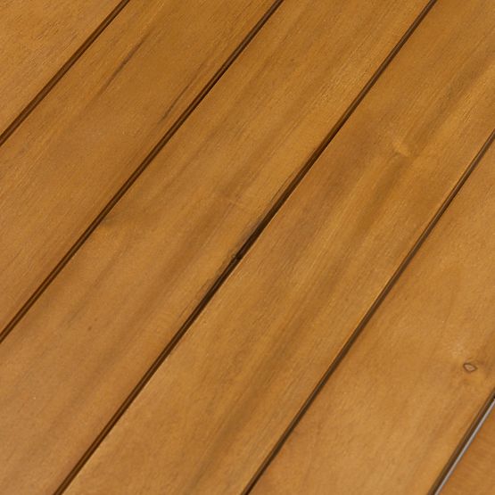 Ausziehbarer Gartentisch Porticato 211-300 cm Akazienholz FSC, Teakoptik, hellbeige