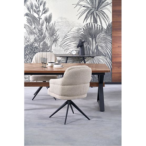 Ausziehbarer Tisch BARON, Nussbaum / Schwarz (2p=1Stk)