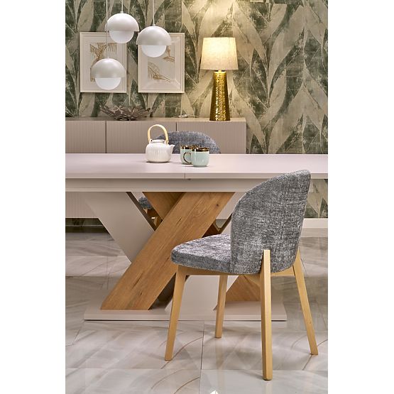 Ausziehbarer Tisch BRANDON 160-200/90 cm Kaschmir/Eiche Cremona (2p=1Stk)