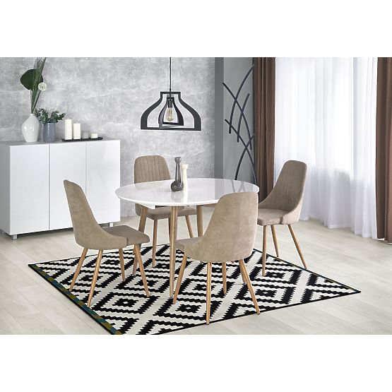 Ausziehbarer Tisch EDWARD weiß / Eiche San Remo (2p=1Stk)