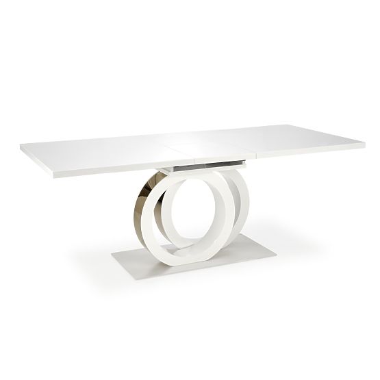 Ausziehbarer Tisch GALARDO, weiß / gold (3p=1ks)