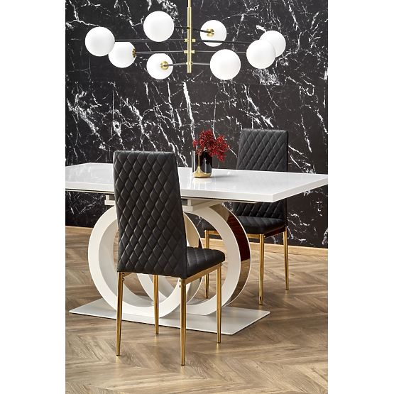 Ausziehbarer Tisch GALARDO, weiß / gold (3p=1ks)