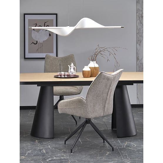 Ausziehbarer Tisch GIACOMO, Platte - natur, Beine - schwarz (2p=1 Stk)