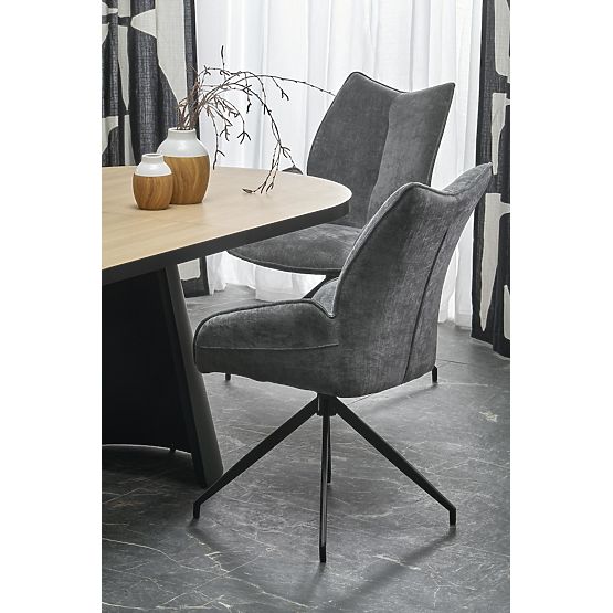Ausziehbarer Tisch GIACOMO, Platte - natur, Beine - schwarz (2p=1 Stk)