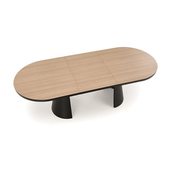 Ausziehbarer Tisch GIACOMO, Platte - natur, Beine - schwarz (2p=1 Stk)
