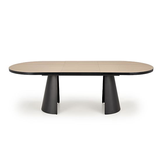 Ausziehbarer Tisch GIACOMO, Platte - natur, Beine - schwarz (2p=1 Stk)