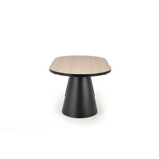 Ausziehbarer Tisch GIACOMO, Platte - natur, Beine - schwarz (2p=1 Stk)