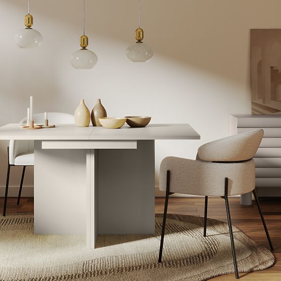 Ausziehbarer Tisch Jose 140-200 cm, rechteckig, kaschmirfarben