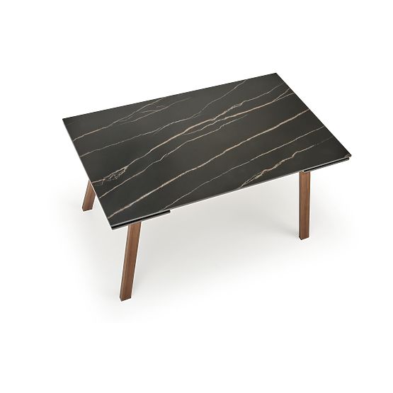 Ausziehbarer Tisch LOZANO, schwarzer Marmor / Walnuss (2p=1Stk)
