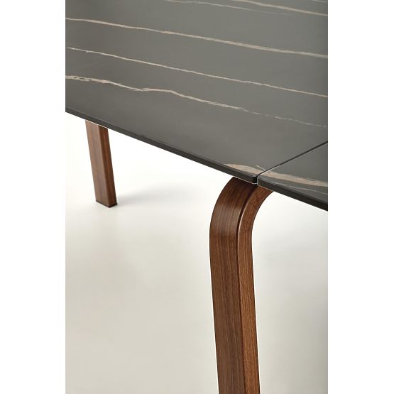 Ausziehbarer Tisch LOZANO, schwarzer Marmor / Walnuss (2p=1Stk)