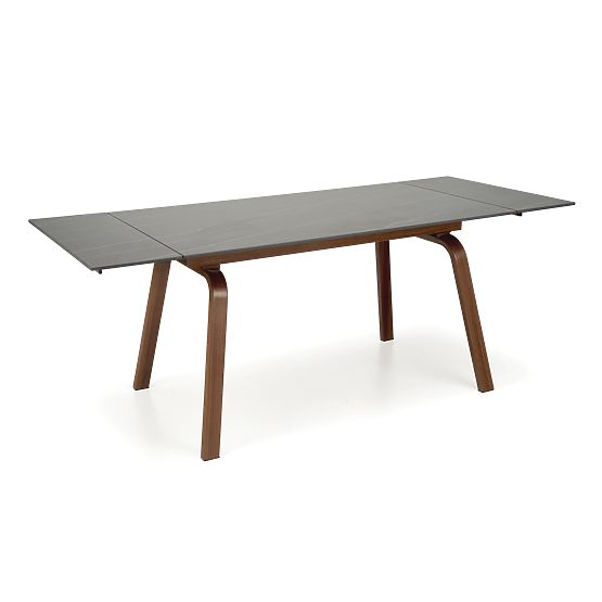 Ausziehbarer Tisch LOZANO, schwarzer Marmor / Walnuss (2p=1Stk)