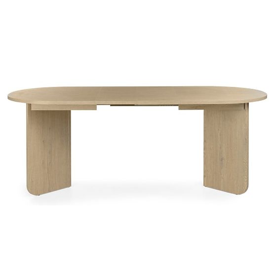 Ausziehbarer Tisch Mou 140-200 cm, Eiche Cremona Torro, ovale Platte