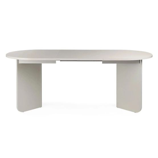 Ausziehbarer Tisch Mou 140-200 cm, kaschmirfarben, ovale Platte