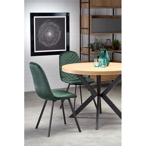 Ausziehbarer Tisch PERONI Eiche Gold - Schwarz