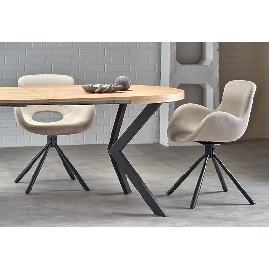 Ausziehbarer Tisch PERONI Eiche Gold - Schwarz