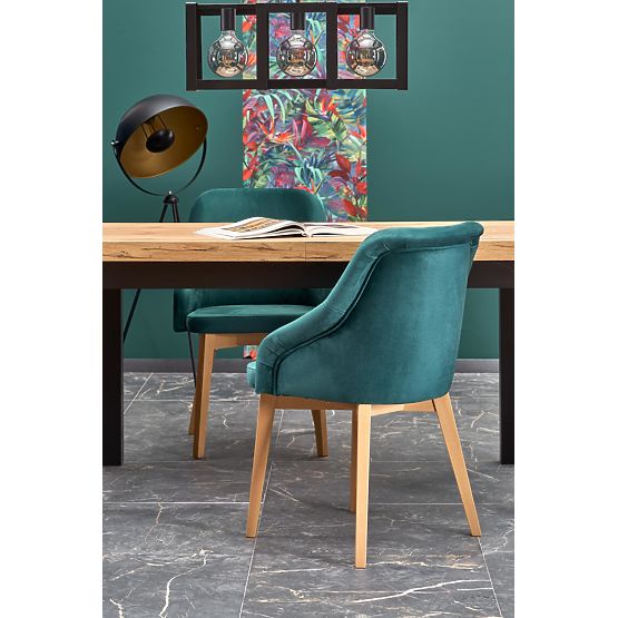 Ausziehbarer Tisch TIAGO 140-220/80 Platte: Eiche Craft, Beine: Schwarz