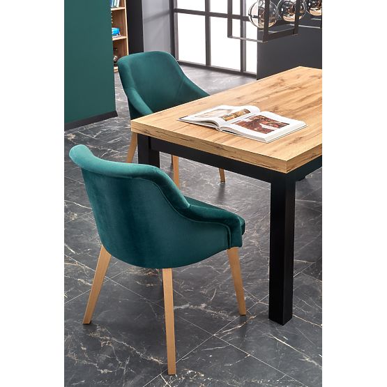 Ausziehbarer Tisch TIAGO 140-220/80 Platte: Eiche Craft, Beine: Schwarz