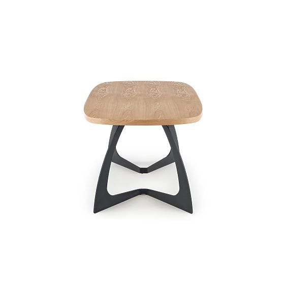 Ausziehbarer Tisch VELDON, Tischplatte - Natur-Eiche, Beine - Schwarz (2p=1 Stk.)