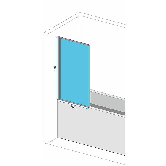 Badewannenabtrennung Rea Lagos-1 Fix Fest 70 Schwarz
