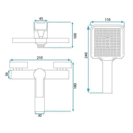 Badewannenarmatur REA ARGUS GEBÜRSTETES KUPFER