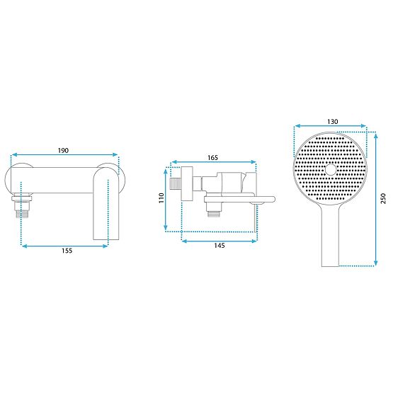 Badewannenarmatur REA Veneta Gold Gebürstet