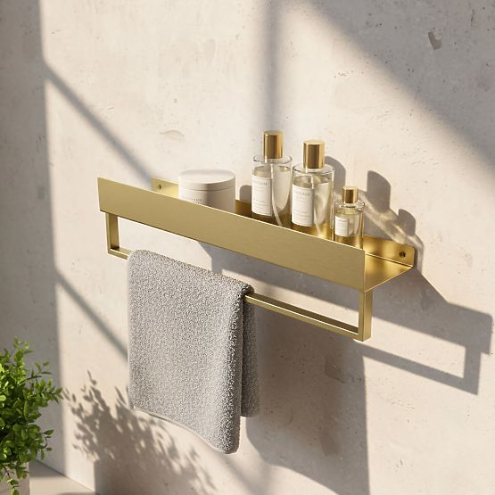 Badezimmerablage für die Badewanne SF01 45cm gebürstetes Gold