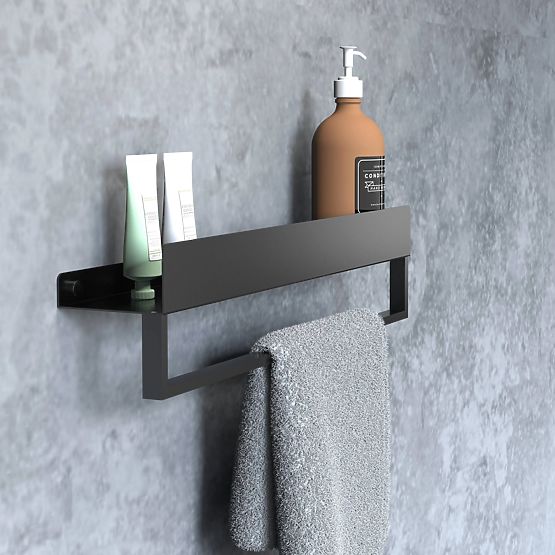 Badezimmerablage für die Badewanne SF01 45cm Schwarz Matt