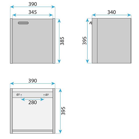 Badezimmermöbel-Set mit Waschbecken Molly 40 cm Grau
