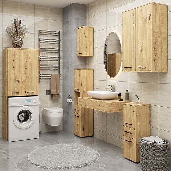 BADEZIMMERSCHRANK FIN 2 TÜREN EICHE ARTISAN