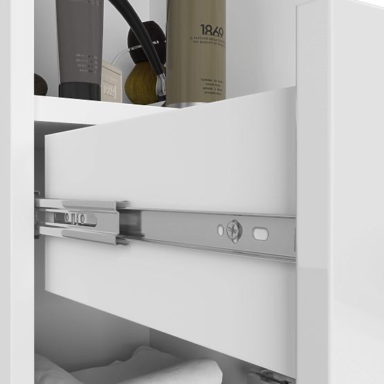 BADEZIMMERSCHRANK FIN 2D 1SZ 1W PK WEISS / WEISS GLANZ