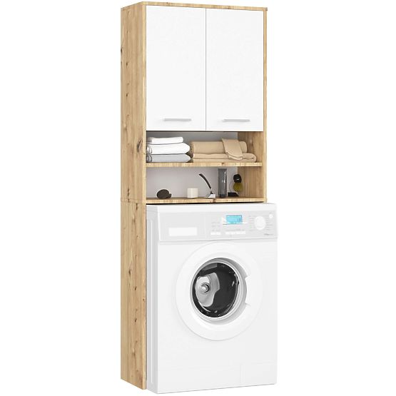 BADEZIMMERSCHRANK FIN SÄULE 2D WASCHMASCHINE ARTISAN - WEISS