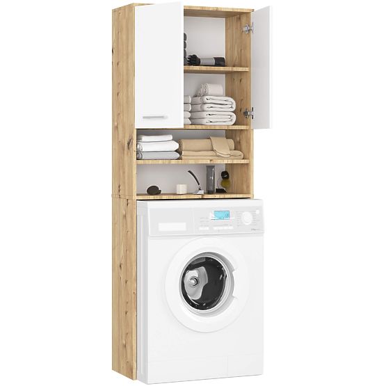 BADEZIMMERSCHRANK FIN SÄULE 2D WASCHMASCHINE ARTISAN - WEISS