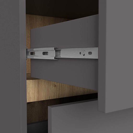 BADEZIMMERSCHRANK FÜR WASCHBECKEN VAMI W 90 cm 2 SCHUBLADEN GRAPHIT GRAU / EICHE ARTISAN