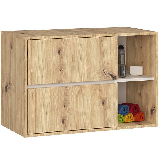 BADEZIMMERSCHRANK FÜR WASCHBECKEN VAMI W90 2SZ 2P PK EICHE ARTISAN / KASCHMIR